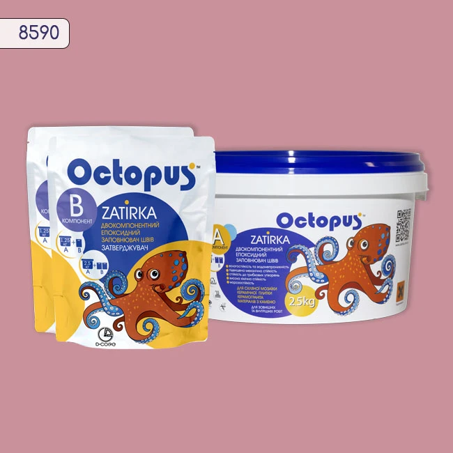 Затирка епоксидна колір 8590, двухкомпонентна Octopus thumb 3