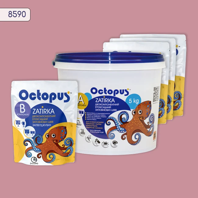 Затирка епоксидна колір 8590, двухкомпонентна Octopus thumb 4
