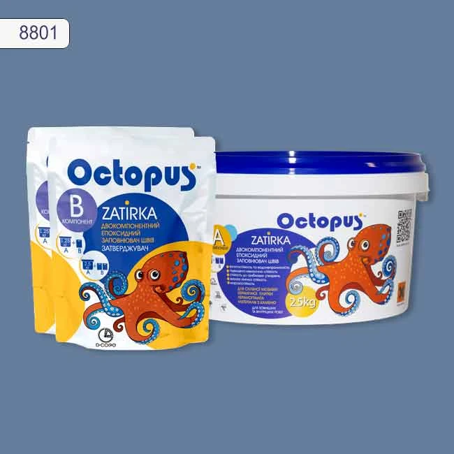 Затирка епоксидна колір 8801, двухкомпонентна Octopus thumb 3