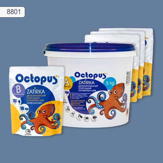 Затирка епоксидна колір 8801, двухкомпонентна Octopus thumb 4