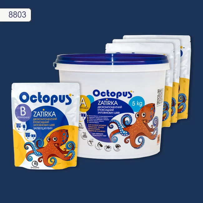 Затирка епоксидна колір 8803, двухкомпонентна Octopus thumb 4