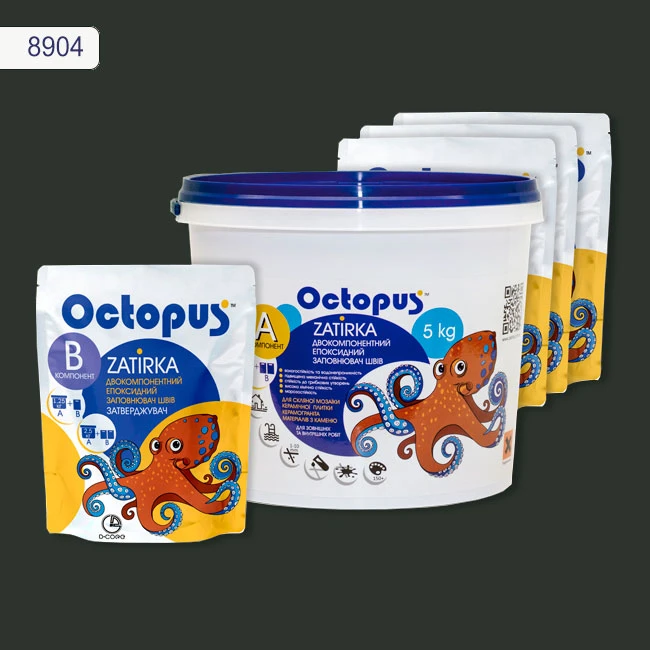 Затирка епоксидна колір 8904, двухкомпонентна Octopus thumb 4