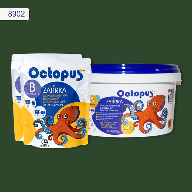 Затирка епоксидна колір 8902, двухкомпонентна Octopus thumb 3