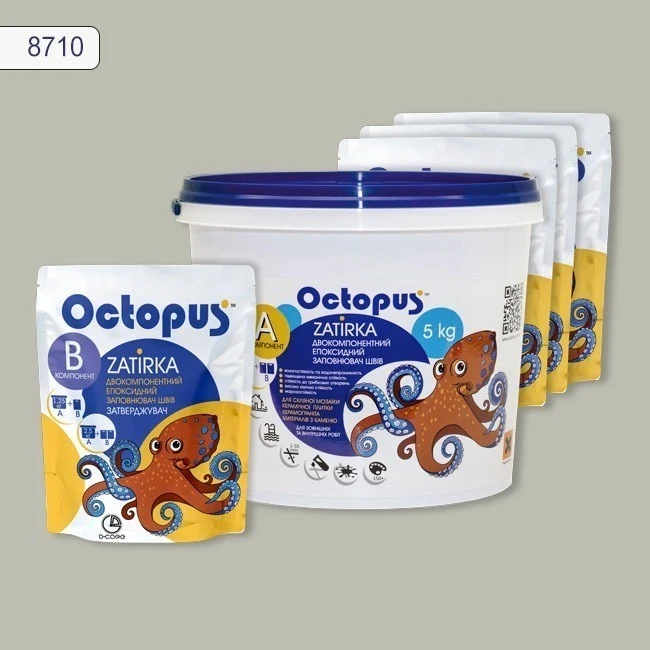 Затирка епоксидна колір 8710, двухкомпонентна Octopus thumb 2