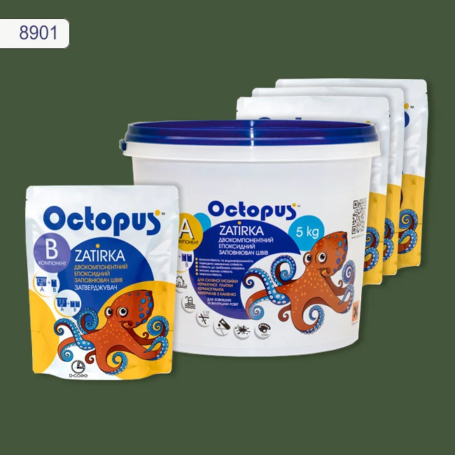 Затирка епоксидна колір 8901, двухкомпонентна Octopus thumb 4