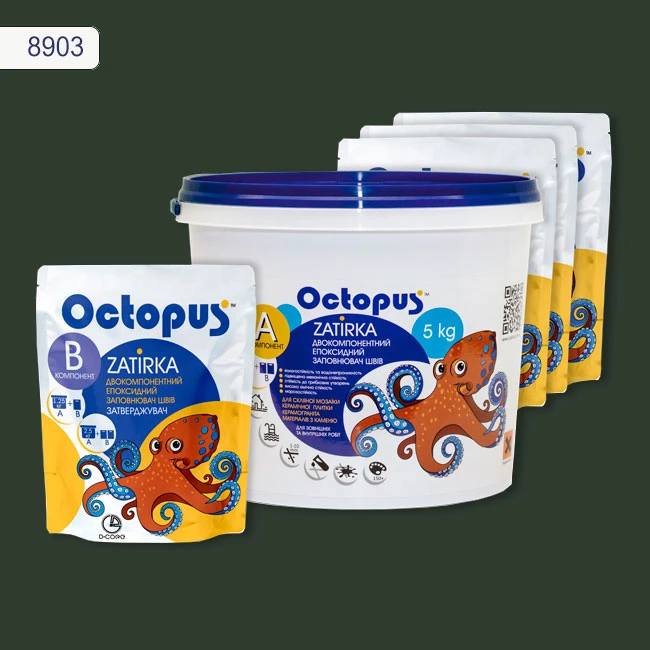 Затирка епоксидна колір 8903, двухкомпонентна Octopus thumb 4