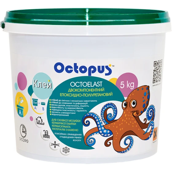 Клей OCTOELAST двокомпонентний епоксидно-поліуретановий 5 кг Octopus